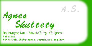 agnes skultety business card